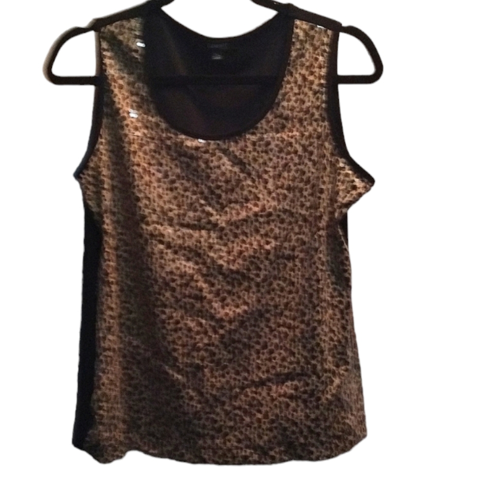 Women's Elementz petite animal print sequin top size PL new with tags